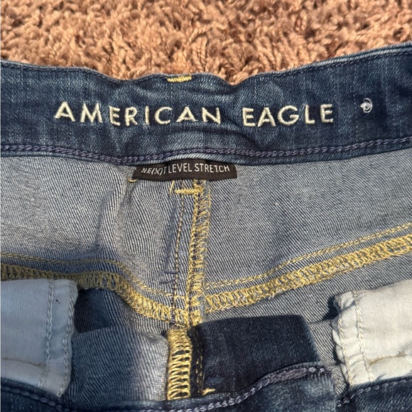 American Eagle Outfitters Dark Blue Distressed Skinny Jeans - Picture 4 of 8